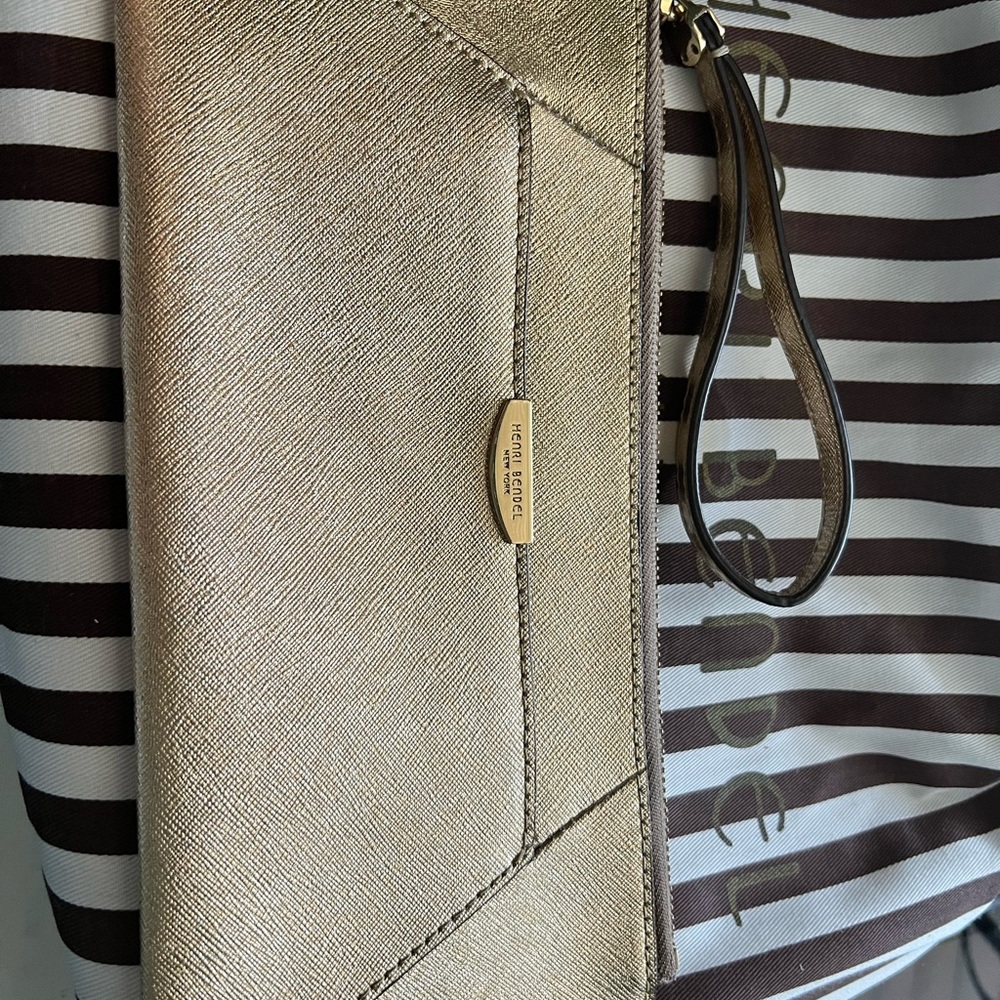 Henri Bendel gold Wedding clutch